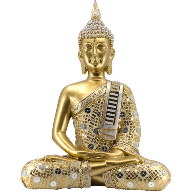 Thaise Boeddha goud en glitter (27cm)
