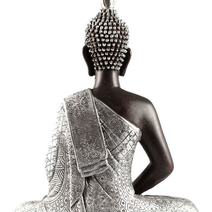 Thaise Boeddha meditatie zwart zilver (30cm) - Lucky Touch - Bedankjes & Cadeautjes