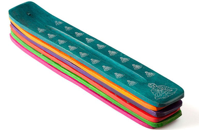 Wierookplankje Hout gekleurd Boeddha (26cm) - Lucky Touch - Bedankjes & Cadeautjes