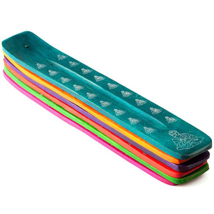 Wierookplankje Hout gekleurd Boeddha (26cm) - Lucky Touch - Bedankjes & Cadeautjes