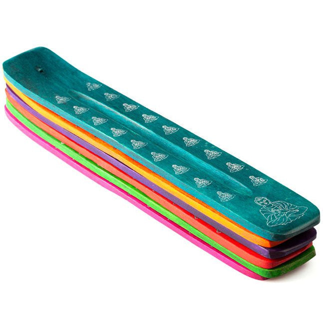 Wierookplankje Hout gekleurd Boeddha (26cm) - Lucky Touch - Bedankjes & Cadeautjes