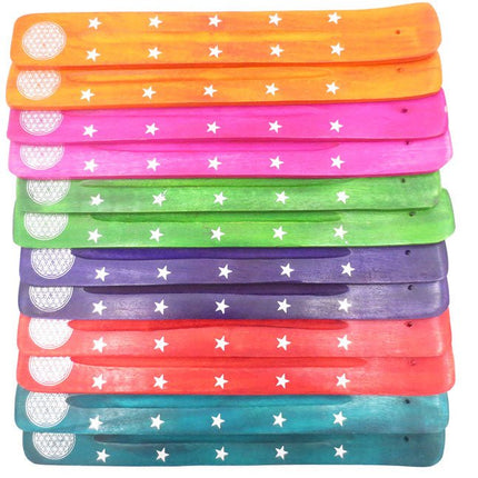 Wierookplankje Hout gekleurd Flower of Life (26cm) - Lucky Touch - Bedankjes & Cadeautjes